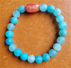 Mala, Wrist, Faceted Blue Agate