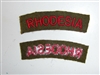 b9529 WW 2 Rhodesia Army tab red on OD wool Common Wealth British C10A18