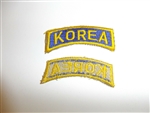 e1511 Korean War US Army tab Korea yellow/blue R21A3