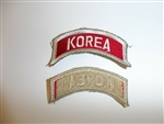 e1512 Korean War US Army tab Korea white/red R21A3