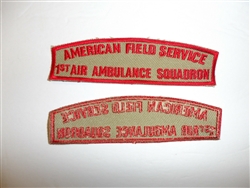 b0089k US WW 2 American Field Service AFS 1st Air Ambulance Squadron khaki R22E