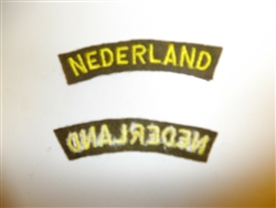 b9533 WW2 Dutch Netherlands Nederland Holland Army yellow OD tab C9A2