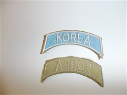 e1513 Korean War US Army tab Korea white/lt blue R21A3