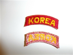 e1516 Original Korean War US Army tab Korea gold/yellow on red R21A3