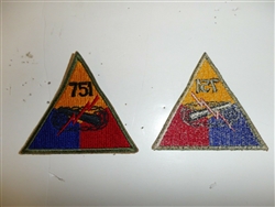 E4654 WW2 US Army Armored 751 Tank Battalion Triangle patch Division Corps R24A