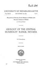 Geology of the central Humboldt Range, Nevada PHOTOCOPY