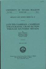 Late pre-Cambrian--Cambrian stratigraphic cross section through southern Nevada OUT OF PRINT