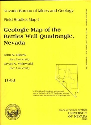 Geologic map of the Bettles Well quadrangle, Nevada B/W MAP