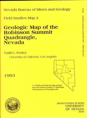 Geologic map of the Robinson Summit quadrangle, Nevada B/W MAP