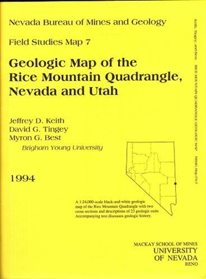 Geologic map of the Rice Mountain quadrangle, Nevada and Utah B/W MAP AND TEXT