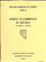 Barite occurrences in Nevada SUPERSEDED BY BULLETIN 98