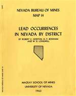 Lead occurrences in Nevada by district SUPERSEDED BY MAP 78