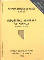 Industrial minerals of Nevada SUPERSEDED BY MAP 142
