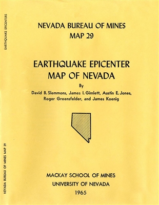 Earthquake epicenter map of Nevada SUPERSEDED BY MAPS 111, 119, AND 179