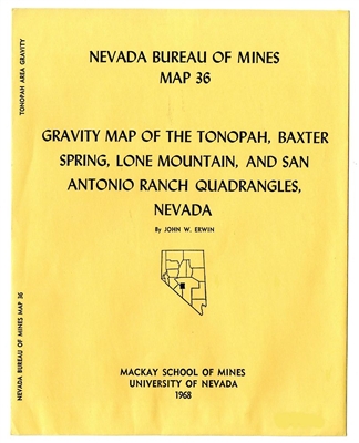 Gravity map of the Tonopah, Baxter Spring, Lone Mountain, and San Antonio Ranch quadrangles, Nevada