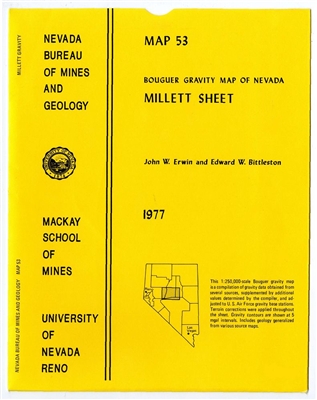 Bouguer gravity map of Nevada: Millett sheet