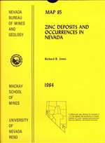 Zinc deposits and occurrences in Nevada