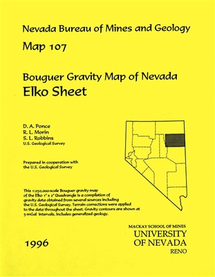 Bouguer gravity map of Nevada: Elko sheet