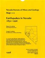 Earthquakes in Nevada, 1852-1996 OUT OF PRINT, SUPERSEDED BY MAP 179