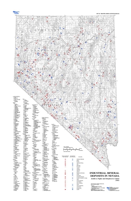 Industrial mineral deposits in Nevada MAP ONLY