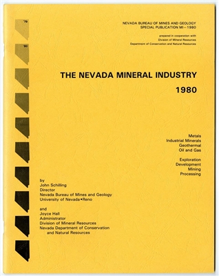 The Nevada mineral industry 1980 TAPE-BOUND BOOKLET