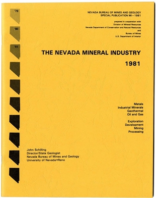 The Nevada mineral industry 1981 TAPE-BOUND BOOKLET