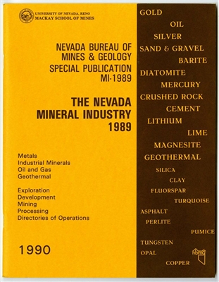 The Nevada mineral industry 1989 TAPE-BOUND BOOKLET