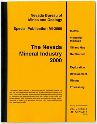 The Nevada mineral industry 2000 TAPE-BOUND BOOKLET