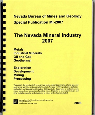 The Nevada mineral industry 2007 ONLINE ONLY