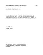 Magnitudes and distances of principal seismic sources near Winnemucca, Nevada