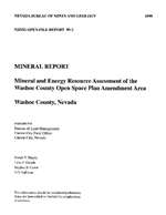 Mineral and energy resource assessment of the Washoe County Open Space Plan Amendment Area, Washoe County, Nevada COMB-BOUND REPORT