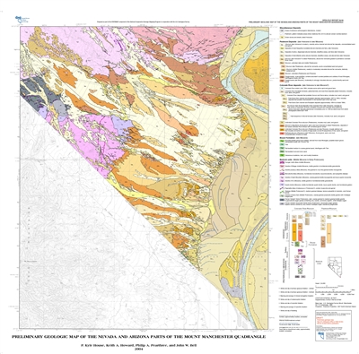 Preliminary geologic map of the Nevada and Arizona parts of the Mount Manchester quadrangle