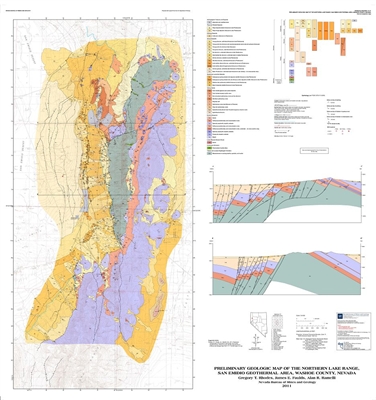 Preliminary geologic map of the northern Lake Range, San Emidio geothermal area, Washoe County, Nevada