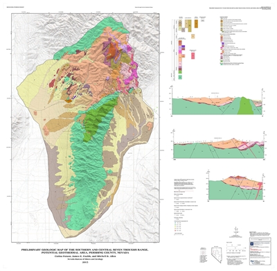 Preliminary geologic map of the southern and central Seven Troughs Range, potential geothermal area, Pershing County, Nevada MAP AND TEXT