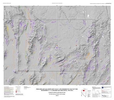 Preliminary Quaternary fault and seismicity map of the McDermitt 1 x 2 degree quadrangle, Nevada