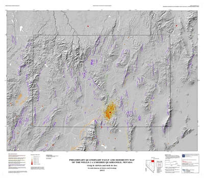 Preliminary Quaternary fault and seismicity map of the Wells 1 x 2 degree quadrangle, Nevada