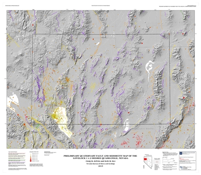 Preliminary Quaternary fault and seismicity map of the Lovelock 1 x 2 degree quadrangle, Nevada