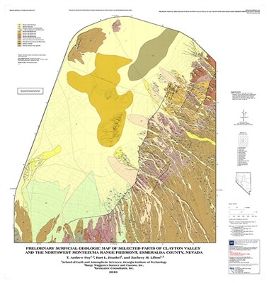 Preliminary surficial geologic map of selected parts of Clayton Valley and the northwest Montezuma Range piedmont, Esmeralda County, Nevada MAP AND TEXT