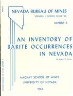 An inventory of barite occurrences in Nevada OUT OF PRINT