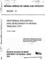 Geothermal exploration and development in Nevada through 1973 OUT OF PRINT