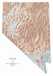 Nevada (Raven State Map series, shaded relief) LAMINATED