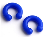 flexible silicone ball horseshoe blue ear plugs gauges body jewelry 00G 0G 1/2" 2G 4G 6G 8G