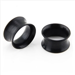 Double Flare Silicone Ear Plug Skin Tunnel Black Body Jewelry AP-17