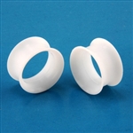 Double Flare Silicone Ear Plug Skin Tunnel White Body Jewelry