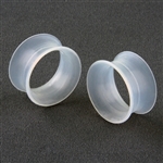 Double Flare Silicone Ear Plug Skin Tunnel Clear Body Jewelry