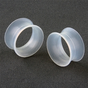 Double Flare Silicone Ear Plug Skin Tunnel Clear Body Jewelry