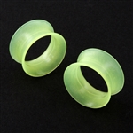 Double Flare Silicone Ear Plug Skin Tunnel Green Body Jewelry
