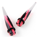 Acrylic Stretcher Taper Ear Plugs Red Black Clear Gauge Body Jewelry AP-30