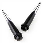 Acrylic Stretcher Taper Ear Plugs Black White Gauge Body Jewelry