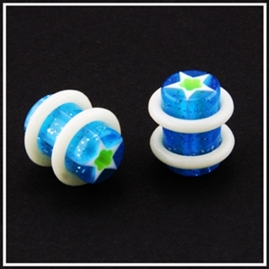 Ear Plugs Gauge star Acrylic Body Jewelry rings 0g 2g 4g AP-44